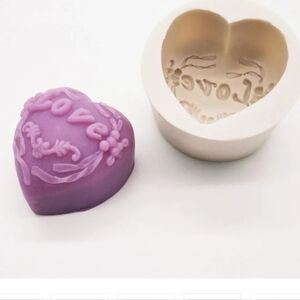 3-Pack Silicone Soap Molds – 3D Rose & Rectangle, 6 Cavities